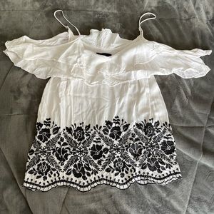 Mossimo Ruffle Trim Cold Shoulder Tank